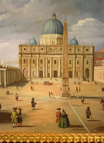 Coppia vedute di Venezia e Roma